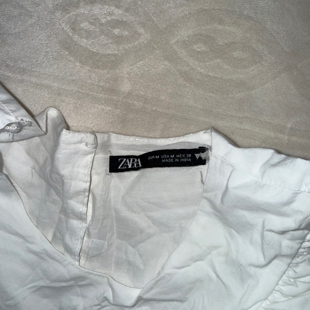 Zara Ruffled Openwork Embroidery Dress - Picture 3 of 4